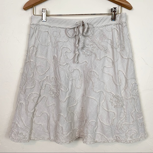 MAX STUDIO Cotton Above-Knee Beige Boho Skirt S - Picture 2 of 7